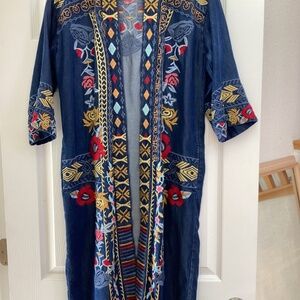 Beautiful Embroidered Paparazzi Denim Duster